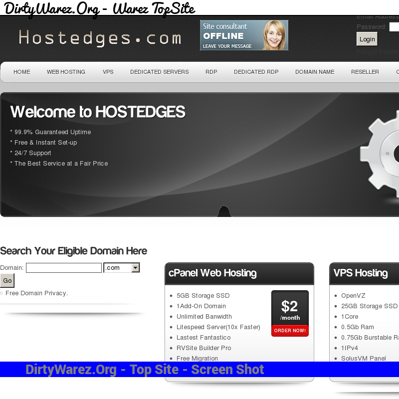hostedges.com Screenshot